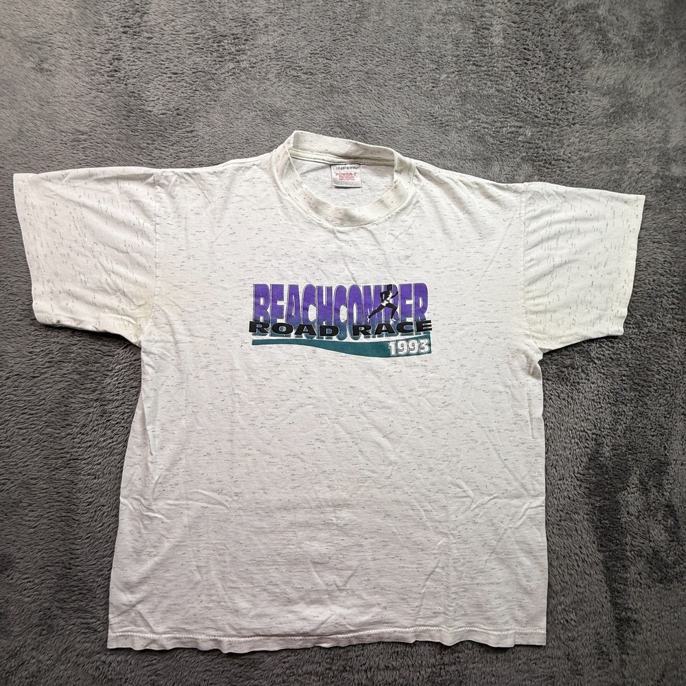 Vintage Beachcomber 1993 Race Shirt Pepsi Logo Distressed Adult L Gray Patterned